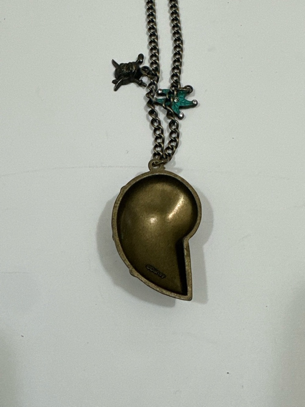 Disney Bronze Tone Heart Pendant Necklace with Teal Star Accent - Picture 8 of 9
